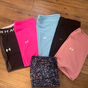 Under Armour Kids Athletic Shorts - Black, Hot Pink, Light Blue, Dusty Rose